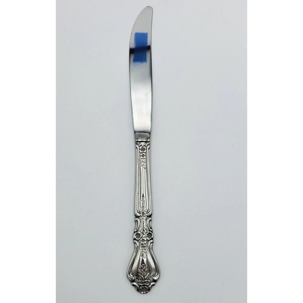 Rogers Co Stanley Roberts Kings Berry Pattern Stainles Dinner Knife Butter Korea